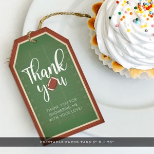 Football Thank You Favor Tags: Editable Corjl Template (Digital Download)