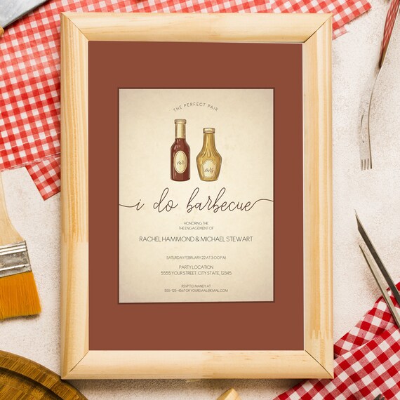 I Do BBQ Invitations, I do Barbecue Invitation, Engagement Party, Rehearsal Dinner Invite, Bridal Shower, Couples Shower, Printable Invite Il_570xn