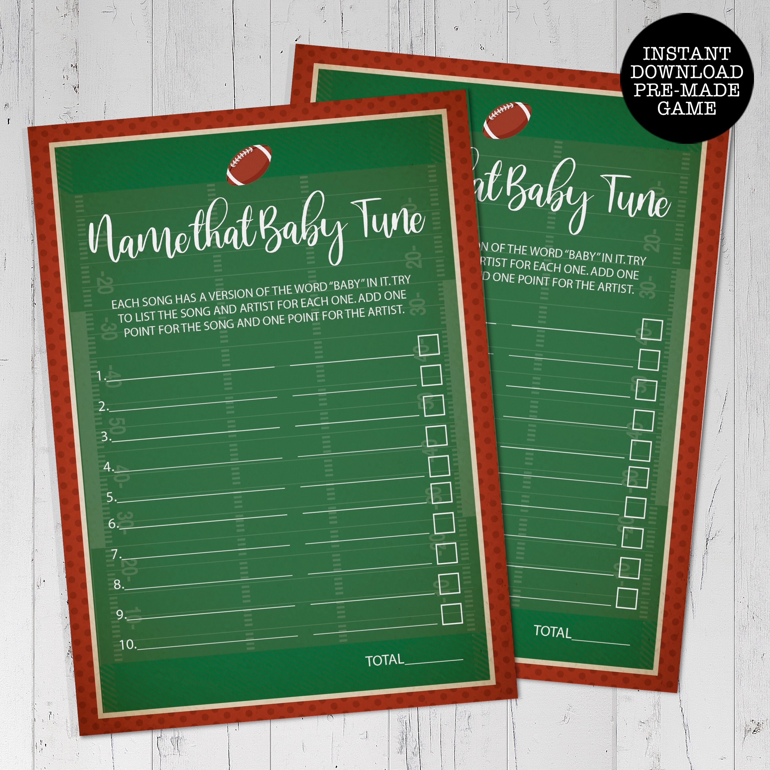 Paper & Party Supplies Sports Baby Shower Shower Game Premade Shower