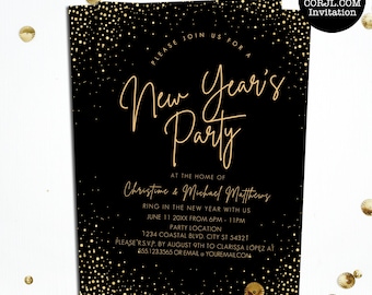 Personalised New Years Eve Party Invites Including Envelopes NE1 