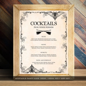 Vintage Witch Halloween Bar Menu. Let's get WICKED! Nothing says Halloween like a witch hat and broomsticks, this party theme features both with a lightly textured background and vintage accents. Designed By MetroEvents