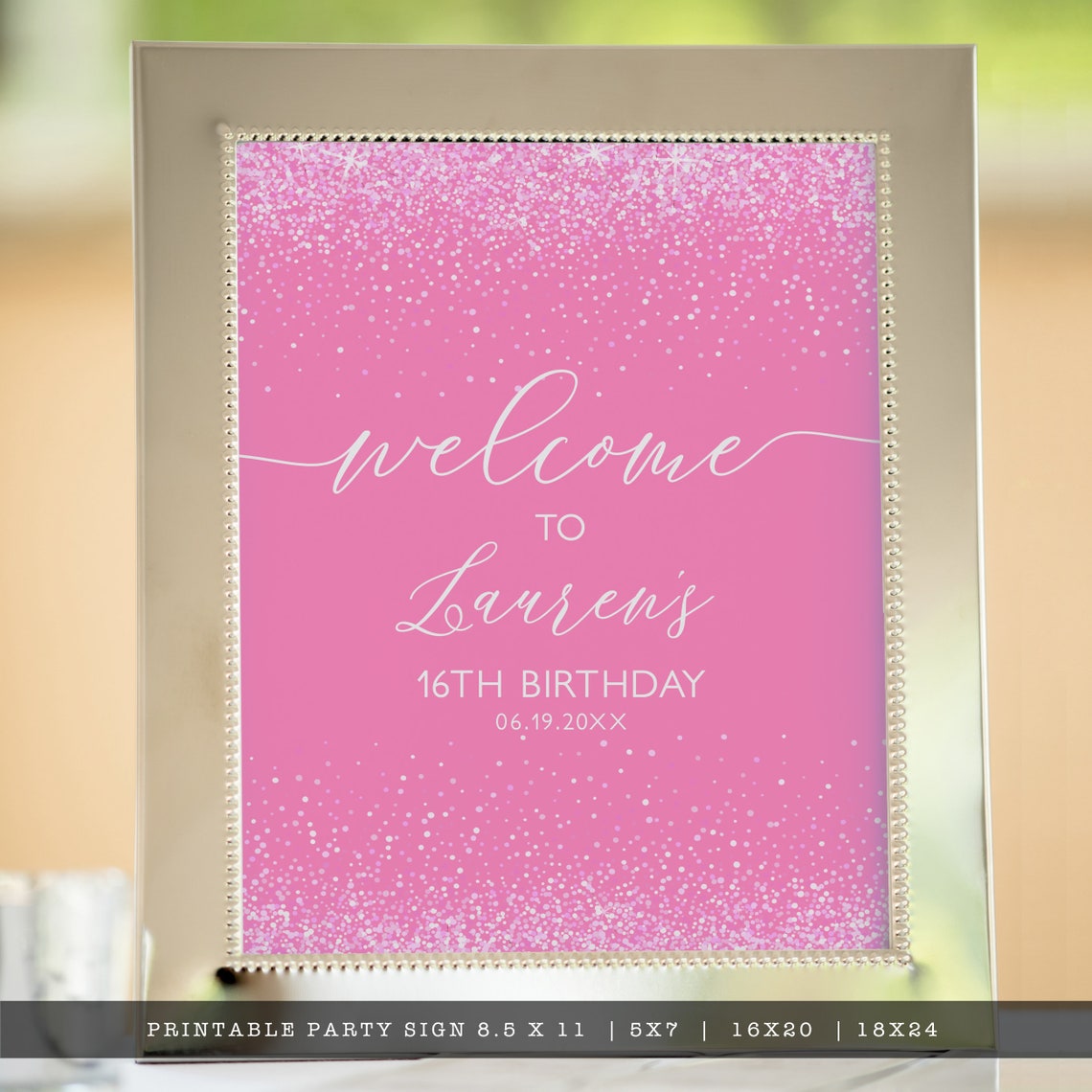 Sweet Sixteen Welcome Sign Printable Party Sign Instant - Etsy