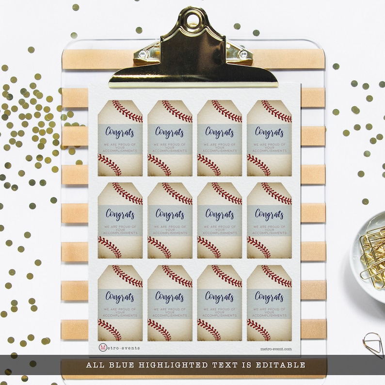 Vintage Baseball Gift Tags. Created with a vintage texture background accented with baseball laces. Designed by MetroEvents.