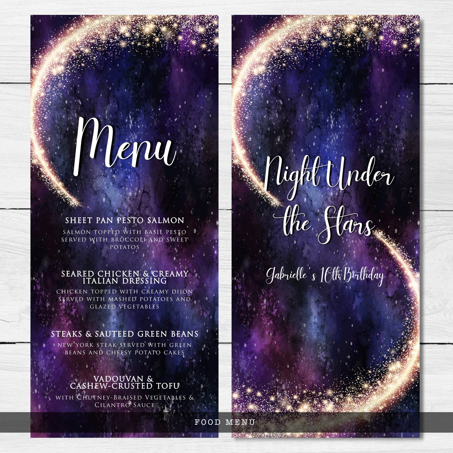 Galaxy Dinner Menu Starry Menu Food Menu Space Themed Menu Etsy