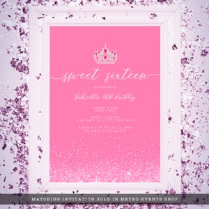 Sweet Sixteen Welcome Sign, Printable Party Sign, Instant Download ...