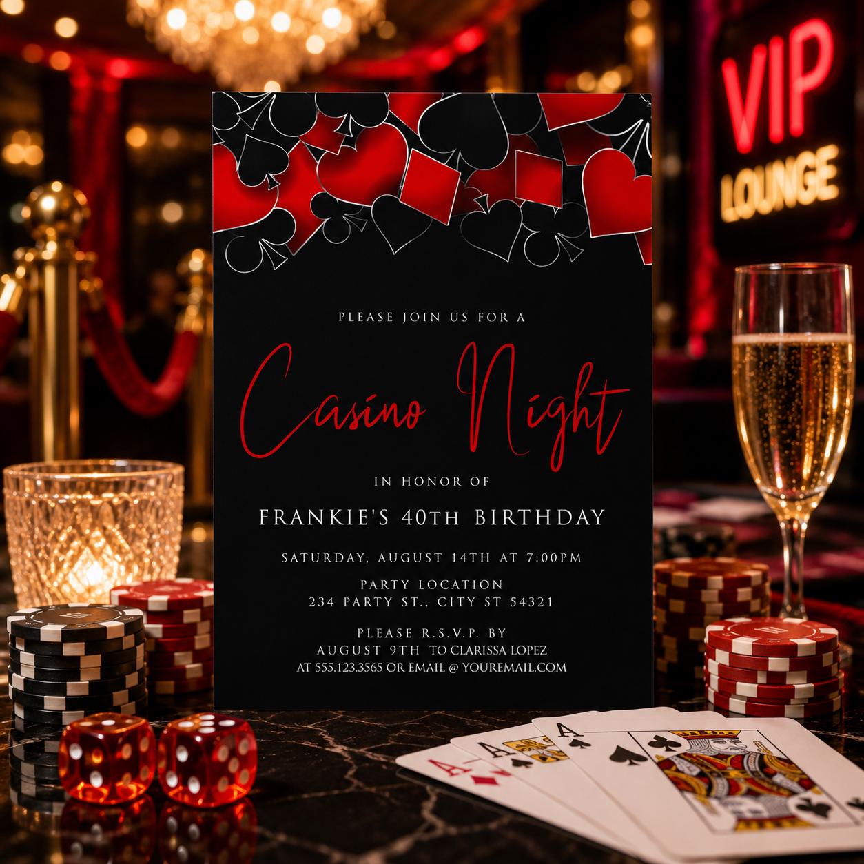 Casino Night Invitation Template