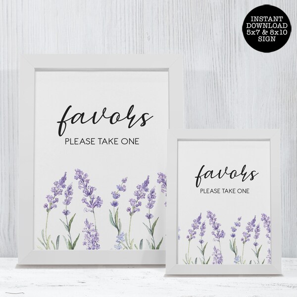 Country Lavender Favor Sign, Bridal Shower Sign, Printable Sign Instant Download, Floral Sign, Purple Lavender Favor Sign, Wedding Sign