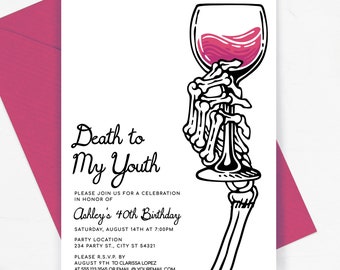 RIP 20s Printable Death to My Twenties Black White Invites Editable Death to my 20s Invitation Adios to my 20s Death to Youth Corjl Template
