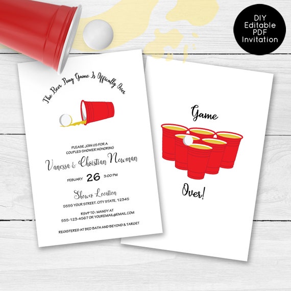 Beer and Babies Baby Shower, Couple's Baby Shower Invitations, Funny Baby  Shower Invitations, Beer Pong Invitations, Baby Shower, Template by  Metro-Events Party Supplies | Catch My Party