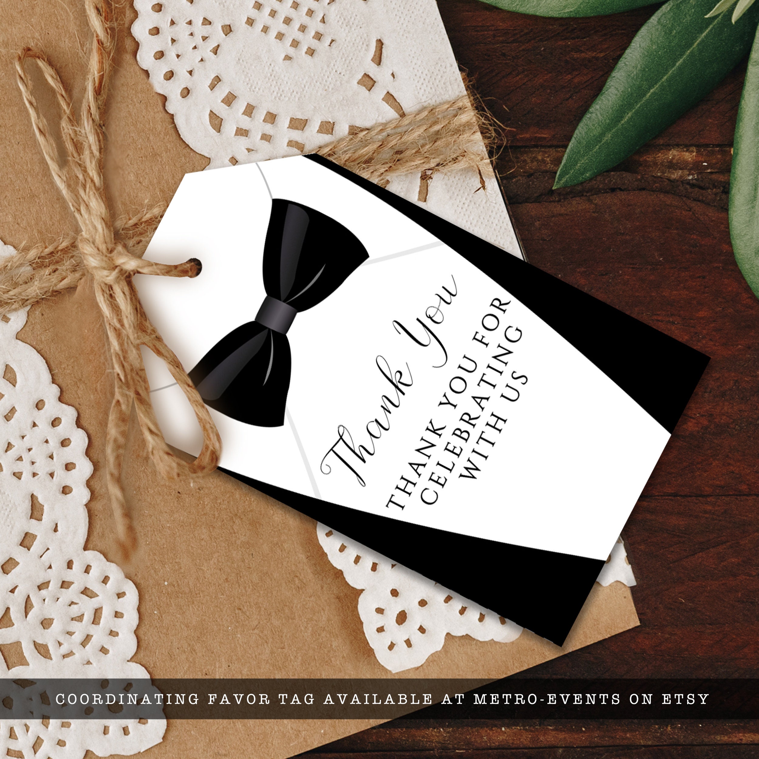 Black Tie Dinner Menu Template Elegant Tuxedo Design instant Download 