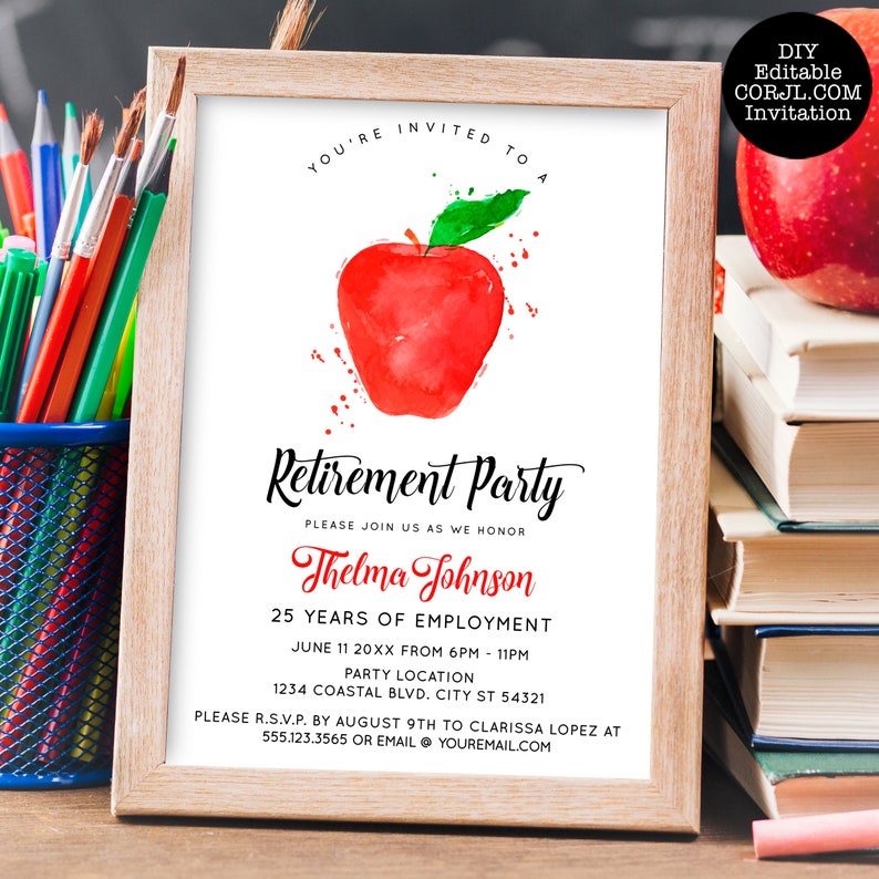 Teacher Retirement Party Invitations School Retirement Party - Etsy