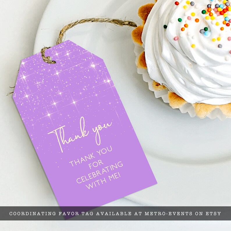 Editable Card Lavender Glitter Thank You Cards Corjl Custom Thank You Cards Thank you Cards Thank You Notes Printable Thank You Card