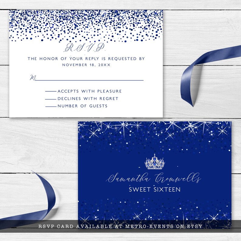 Blau Glitzer Prinzessin Willkommensschild: Sweet Sixteen Party (Corjl Template) Bild 9
