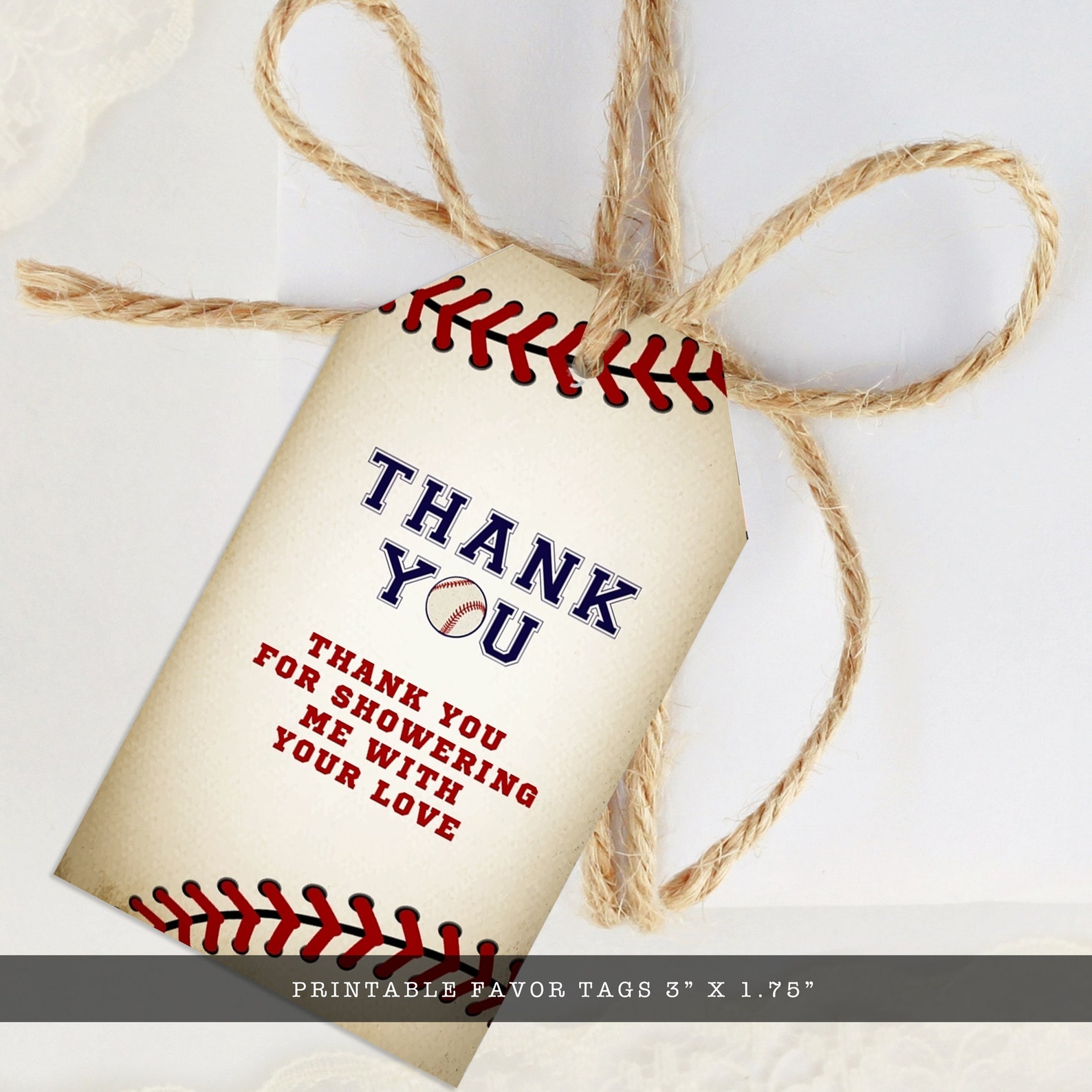 Baseball Favor Tag Gift Tags Printable Favor Tags Thank You Etsy