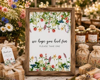 Wildflower Favor Sign, Boho Bridal Shower Favor Sign, Floral Favor Table Sign, Garden Wedding Printable
