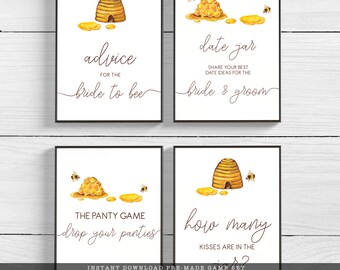 Bride to Bee Bridal Shower Games, Honeycomb Theme (Digital Download)