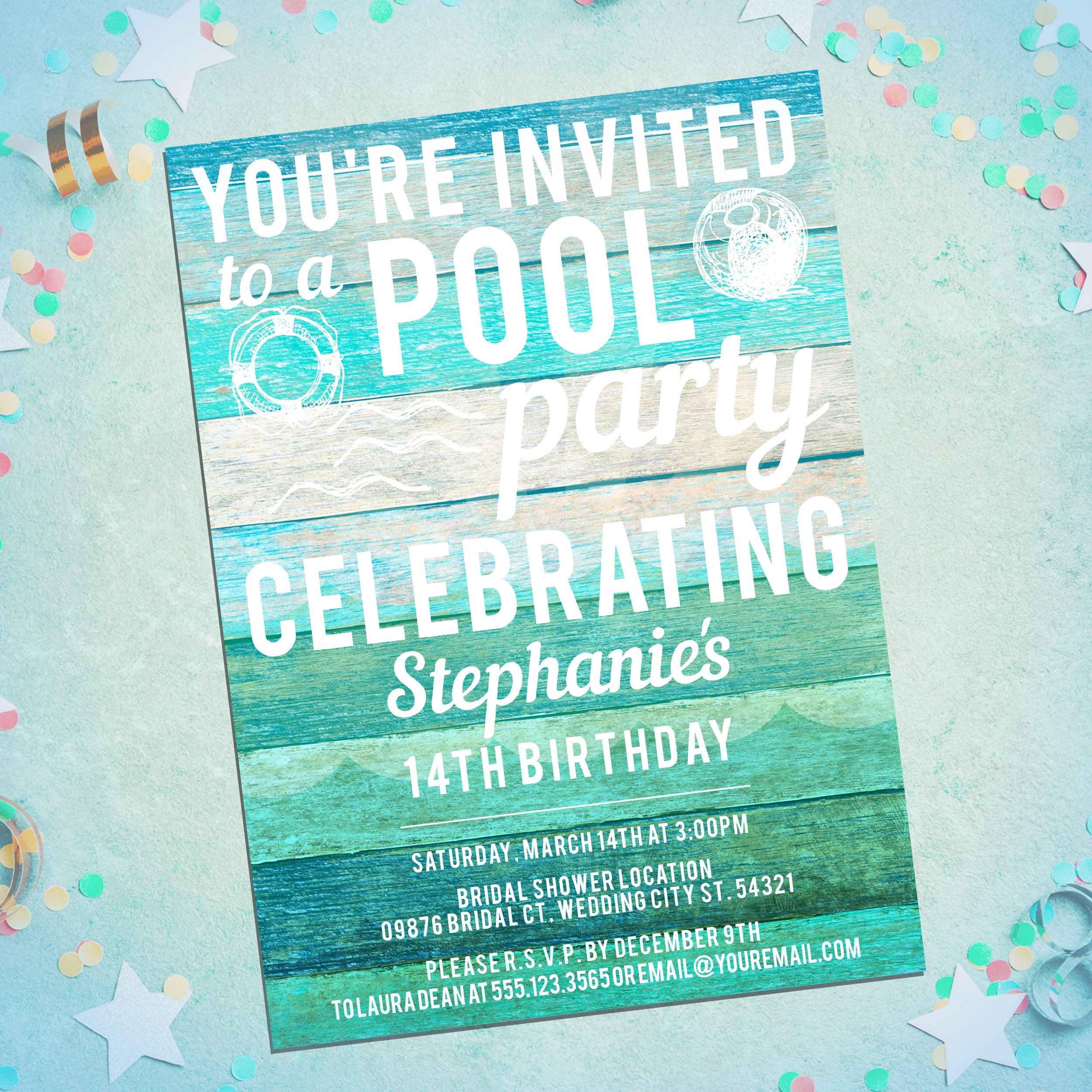 Buy Pool Party Invitations Swimming Pool Birthday Party Online in India -  Etsy