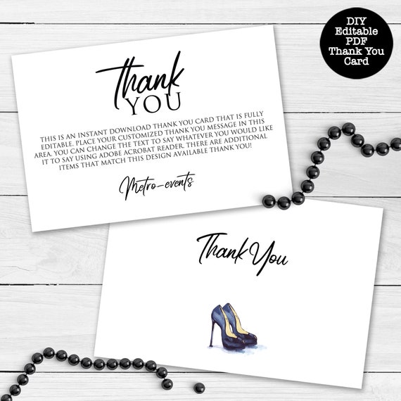 Modern Black and White Thank You Cards, Thank You Card, Glam Thank you cards Il_570xn