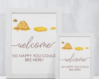 Bee Welcome Sign, Bridal Shower Decor (Digital Download)