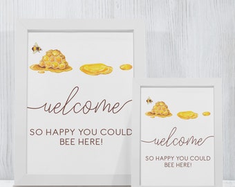 Bee Welcome Sign, Bridal Shower Sign, Printable Sign, Instant Download, Honey Bee Welcome Sign, Table Sign, Bee Shower, Bumble Bee