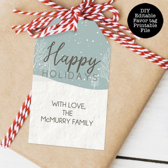 Winter Gift Tags | Christmas Favor Tags | Printable Favor Tags | Christmas Tag Template | Printable Gift Tags | Holiday Favor Tags Il_570xn