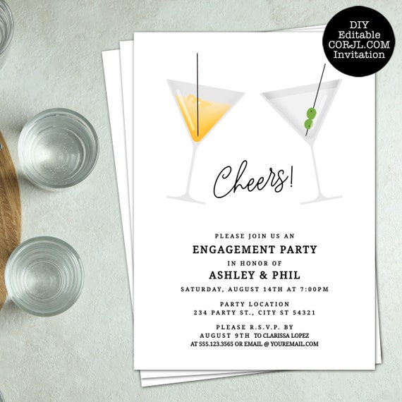 Cocktail Party Invitations, Housewarming Party Invitations, Engagement