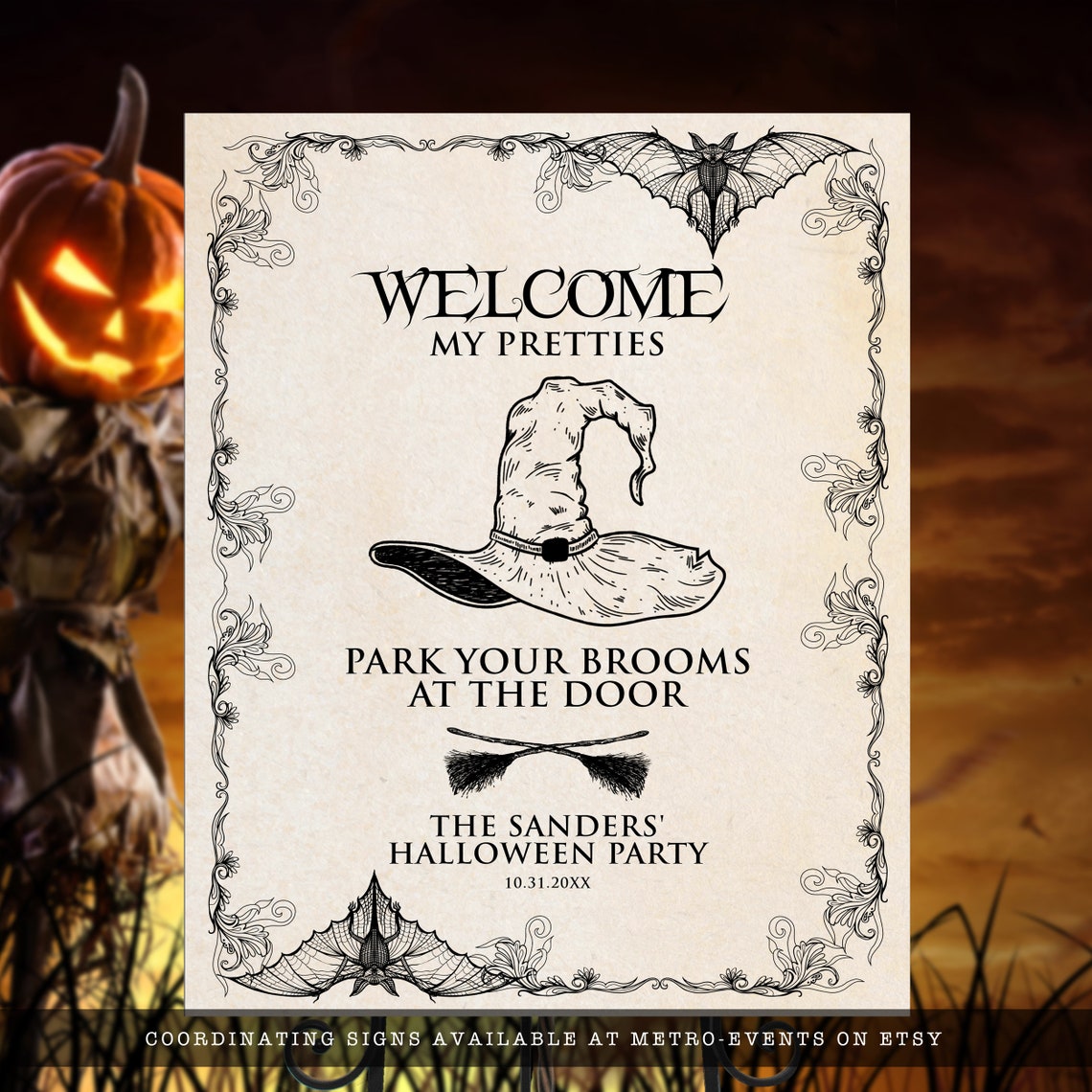 Vintage Witch Food Menu Halloween Menu Custom Dinner Menu Etsy