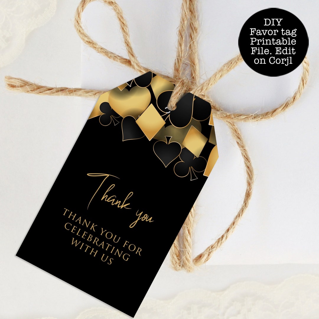 Editable Black, White & Gold Thank You Favor Tags Printable, Black and –  Mug+Mouse Designs