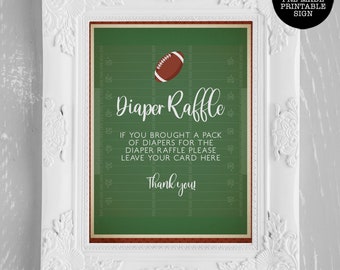 Football Diaper Raffle Sign, Football Baby Shower Signs, Instant Download, Baby Shower Signs, Baby Shower Raffle Sign, Printable Shower Sign