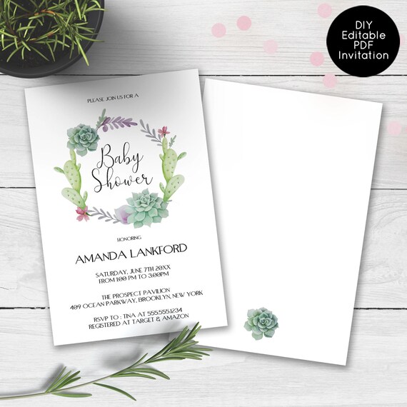 Cactus Baby Shower Invitations, Succulent Baby Shower, Gender Neutral, Fiesta Baby Shower Il_570xn