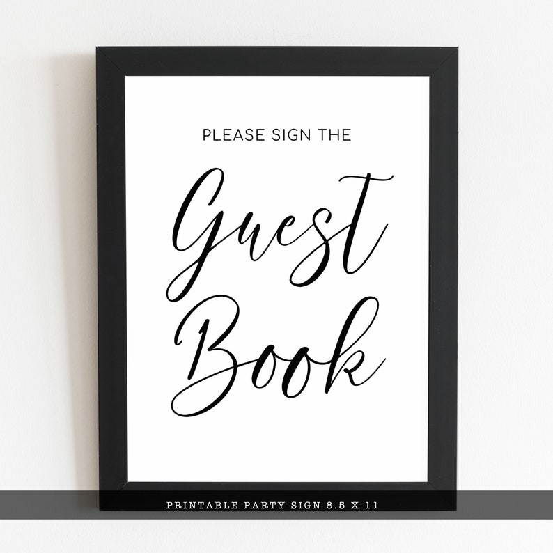 Black And White Sign Kit 10 Printable Wedding Signs Bridal Etsy