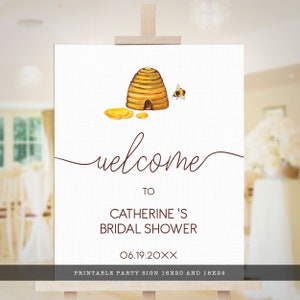 Bride to Bee Bridal Shower Welcome Sign, Printable Welcome Sign, Bridal Shower Sign, Editable Welcome Sign, Instant download, Hen Party Sign