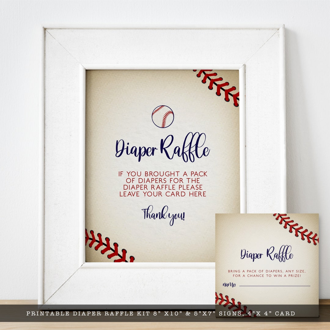 Baseball Diaper Raffle Sign: Sports Baby Shower (digital Download) - Etsy