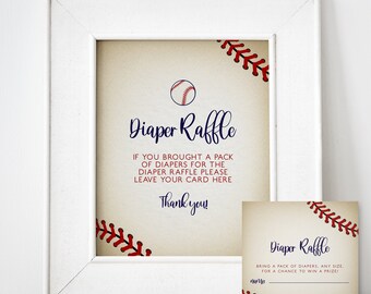 Baseball Diaper Raffle Sign: Sports Baby Shower (Digital Download)