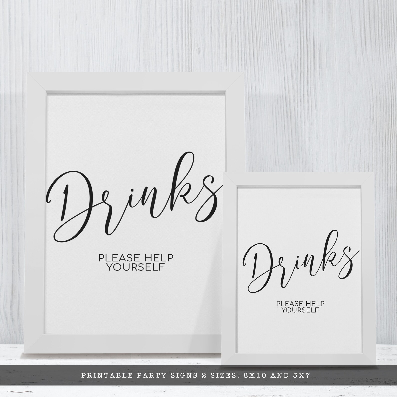 Black and White Sign Kit 10 Printable Wedding Signs Bridal Etsy