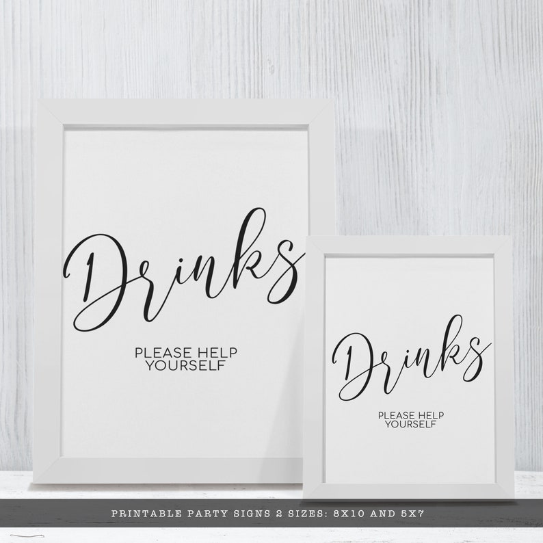black-and-white-sign-kit-10-printable-wedding-signs-bridal-etsy