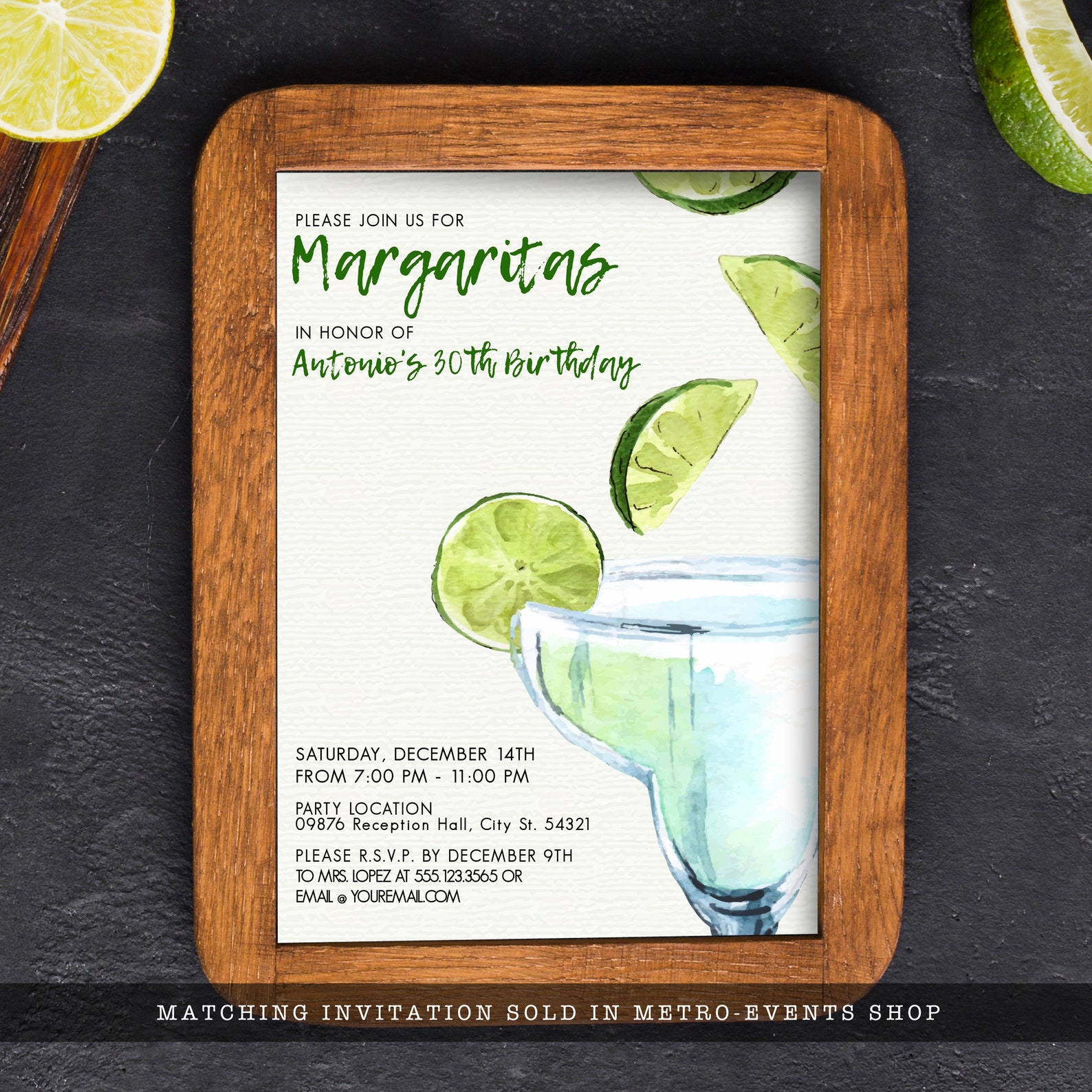 Margarita Drink Menu Sign Bar Menu Lime Menu Template Etsy
