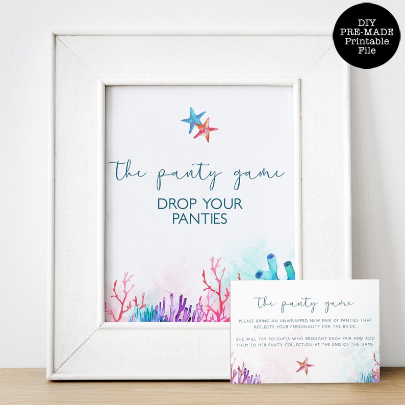 The Panty Game Bridal Shower Game Coral Reef Bridal Shower Etsy