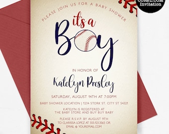 Baseball Baby Shower Invitation, Sports Baby Shower Invitation, Baseball Little Slugger, Baby On The Way, Baby Shower Instant Editable File