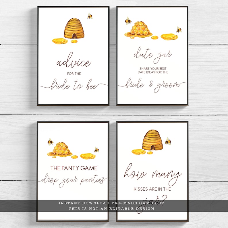 Bride to Bee Bridal Shower Game, How Well Do You Know The Bride, Bee Themed Games, Instant Download, Shower Game, Printable Game, Download image 10