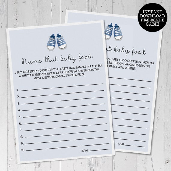 Boy Baby Shower Game, Name That Baby Food, Instant Download ...