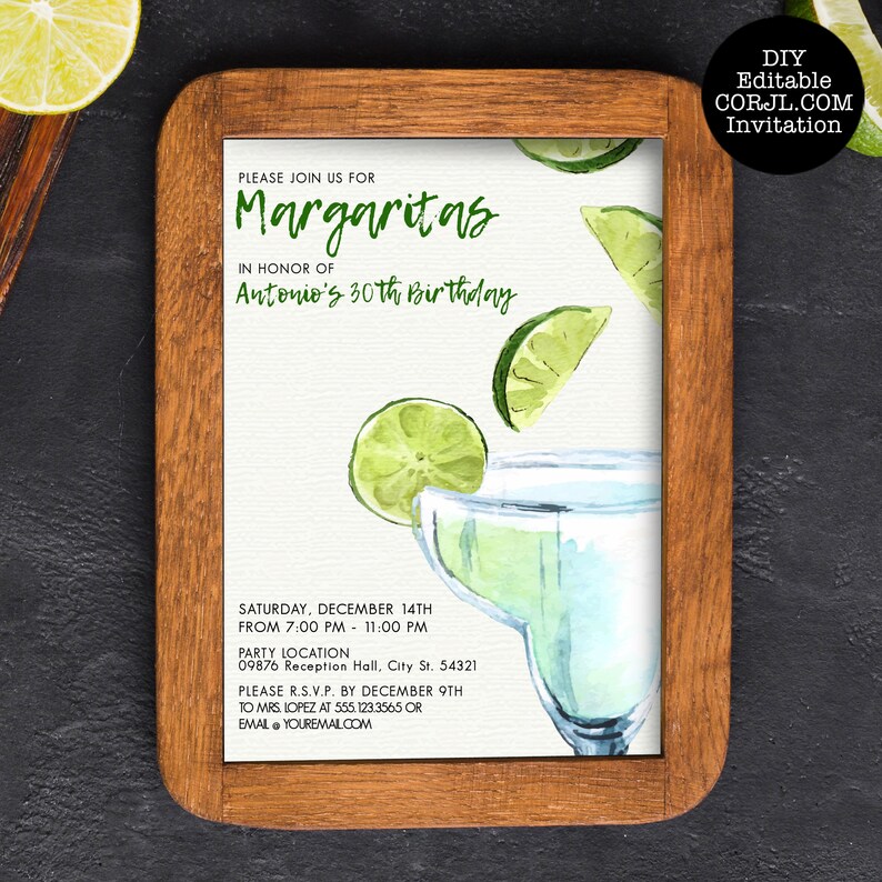 Margarita Party Invitation Printable Invitation Editable - Etsy España
