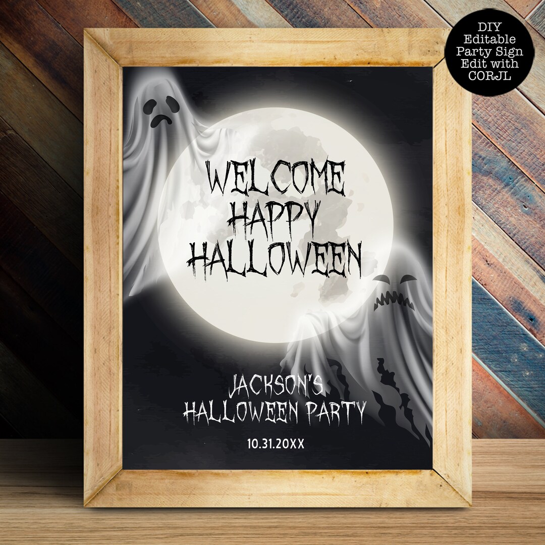 Ghost Halloween Welcome Signs, Boo Bash Signs, Ghost Signs, Party Signs ...