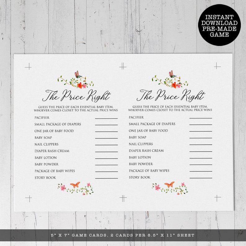 The Price is Right Game Instant Download Printable Game | Etsy
