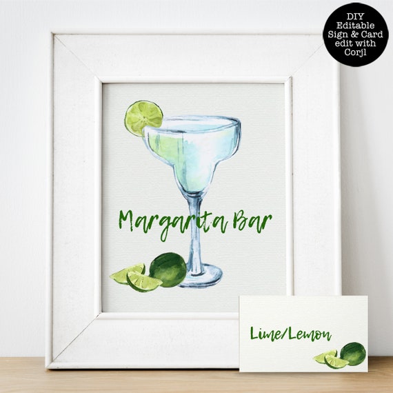 Margarita Party, Margarita Sign, Instant Download, Fiesta Signs, Adult Party Signs, Bar Signs, Fiesta Party Decorations, Corjl Template Il_570xn