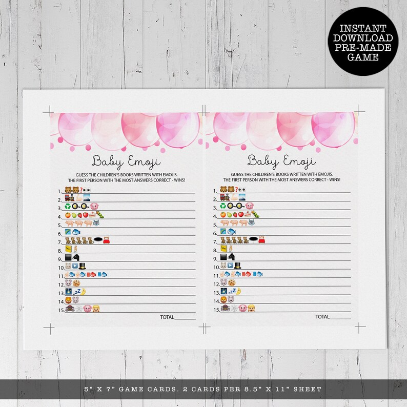 Baby Shower Emoji Game Baby Shower Game Printable Emoji - Etsy