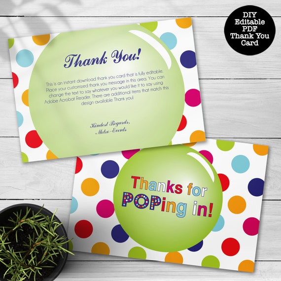 Modern Multi-colored Thank You Cards, Colorful Thank You Notes, Retro Thank You Card, Custom Thank You Card, Thank You Note Il_570xn