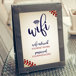 Vintage Baseball WiFi Password Sign, Editable WiFi Sign Template, Instant Download, Corjl Template, Printable Wifi Sign, Custom Wifi Sign image 6