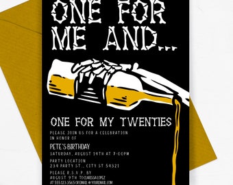 Death to My 20s Invitation One for me One for my Twenties Corjl Template Adios to my 20s Death to Youth Instant Download