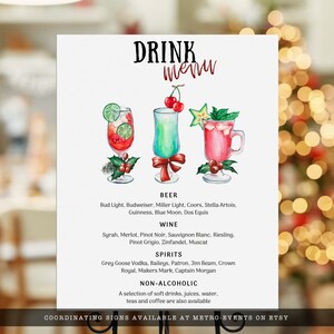 Christmas Cocktail Invitations, Christmas Invitation, Editable Invitation, Making Spirits Bright, Printable Invitation, Holiday Invitation image 6